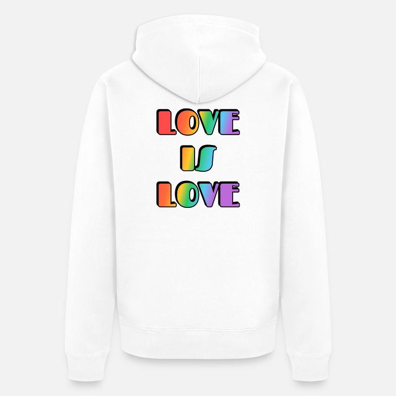 Liebe ist Liebe Regenbogen - Unisex Premium Bio Zip Hoodie - Weiß