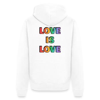 Love is Love Rainbow LGBT-Stolz - Unisex Premium Bio Zip Hoodie - Weiß - Hinten - Thijin (182cm)