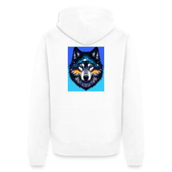 Loup - Veste à capuche bio Premium Unisexe - blanc - Dos - Thijin (182cm)