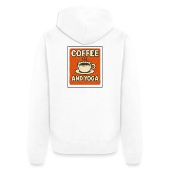 Kaffee- und Yoga-Retro-T-Shirt - Unisex Premium Bio Zip Hoodie - Weiß - Hinten - Thijin (182cm)