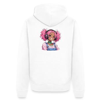 Jeux d’anime vintage japonais Bigfoot Gamer - Veste à capuche bio Premium Unisexe - blanc - Dos - Thijin (182cm)
