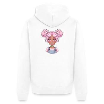 Jeux d’anime vintage japonais Bigfoot Gamer - Veste à capuche bio Premium Unisexe - blanc - Dos - Thijin (182cm)