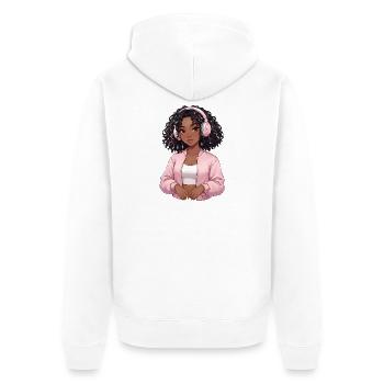 Jeux d’anime vintage japonais Bigfoot Gamer - Veste à capuche bio Premium Unisexe - blanc - Dos - Thijin (182cm)
