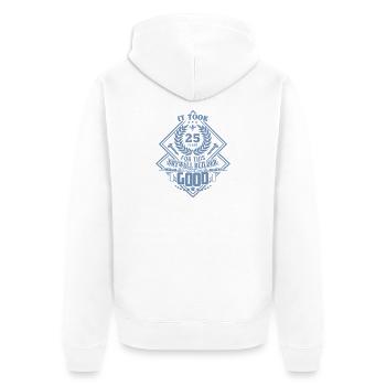 Funny drywall builder birthday 25 years anniversary - Unisex Premium Organic Zip Hoodie - white - Back - Thijin (182cm)