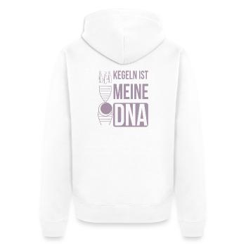 Kegeln meine DNA Kegelclub Spieler - Unisex Premium Bio Zip Hoodie - Weiß - Hinten - Thijin (182cm)
