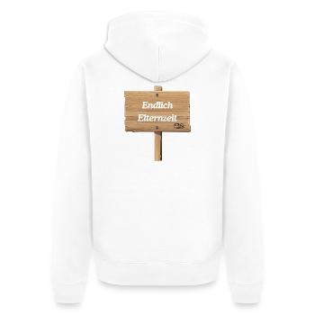 Endlich Elternzeit - Unisex Premium Bio Zip Hoodie - Weiß - Hinten - Thijin (182cm)