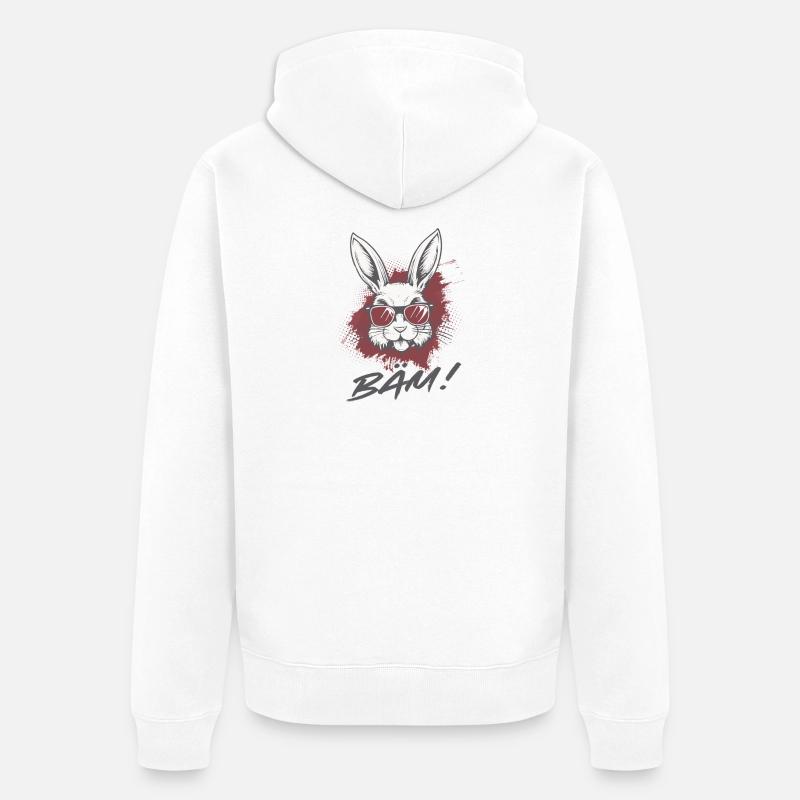 Cool Bunny BÄM Statement Statement Drôle - Veste à capuche bio Premium Unisexe - blanc