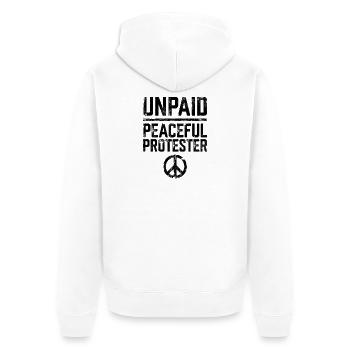 Manifestant pacifique non rémunéré - Veste à capuche bio Premium Unisexe - blanc - Dos - Thijin (182cm)