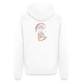 Funny meme with an orangutan - Unisex Premium Organic Zip Hoodie - white - Back - Thijin (182cm)