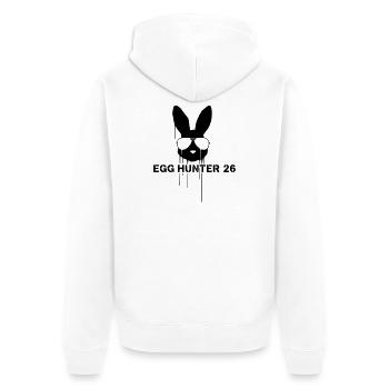 Cooler Egg Hunter 2026 Hase Ostern - Unisex Premium Bio Zip Hoodie - Weiß - Hinten - Thijin (182cm)