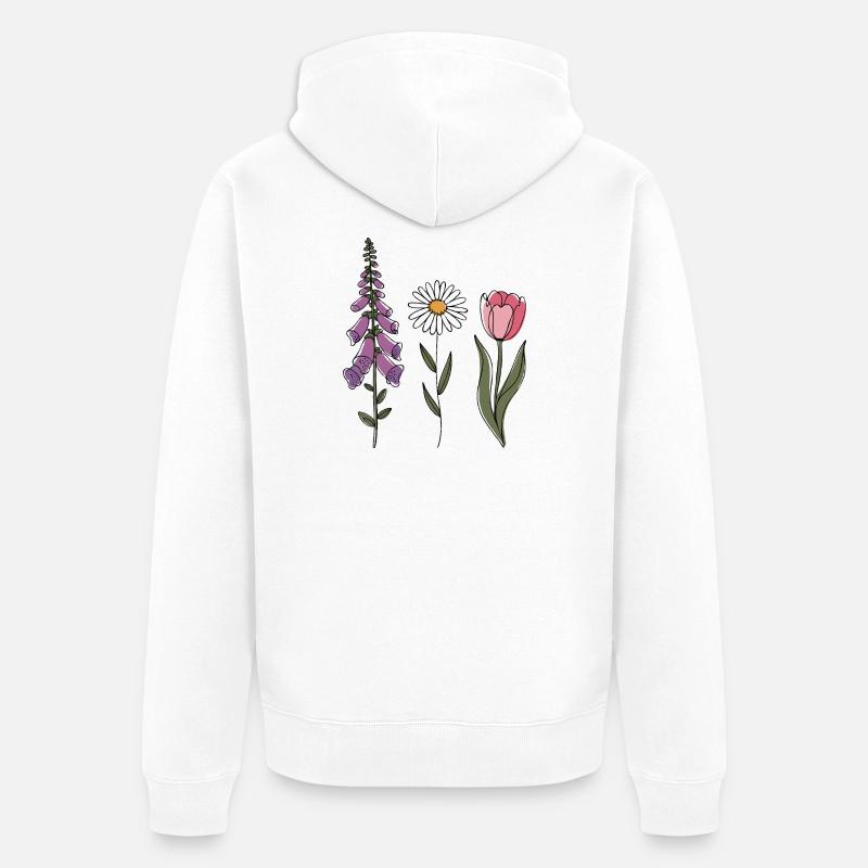 Digitale Daisy Tulip III - Veste à capuche bio Premium Unisexe - blanc
