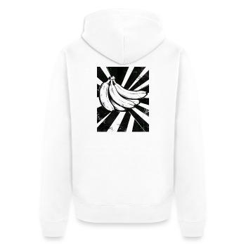 Schwarzweiß Bananen Collage - Unisex Premium Bio Zip Hoodie - Weiß - Hinten - Thijin (182cm)