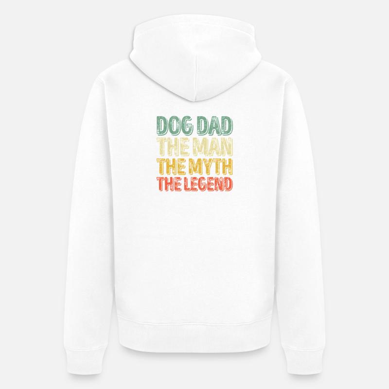 Dog Dad Legend Gradient Tee - Veste à capuche bio Premium Unisexe - blanc