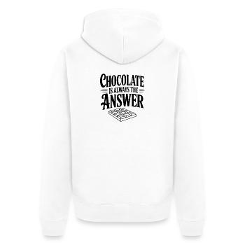Chocolate Is Always the Answer - Unisex Premium Organic Zip Hoodie - white - Back - Thijin (182cm)