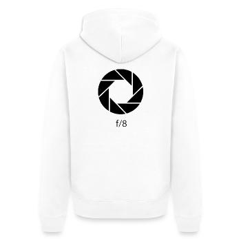 aperture-f8 - Unisex Premium Organic Zip Hoodie - white - Back - Thijin (182cm)