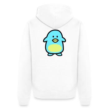 Pinguin-Comic - Unisex Premium Bio Zip Hoodie - Weiß - Hinten - Thijin (182cm)