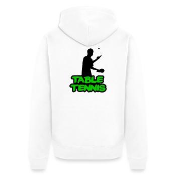 Neon Graffiti Table Tennis Lettering - Unisex Premium Organic Zip Hoodie - white - Back - Thijin (182cm)
