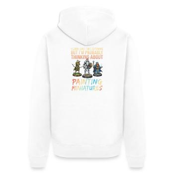 Thinkers painting miniatures - Unisex Premium Organic Zip Hoodie - white - Back - Thijin (182cm)
