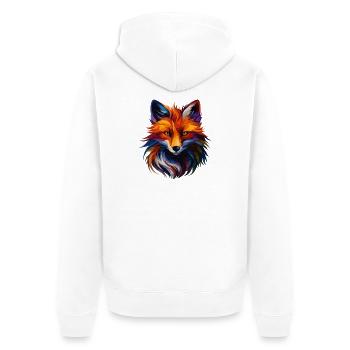 Art coloré de renards polygonaux – Design animalier moderne - Veste à capuche bio Premium Unisexe - blanc - Dos - Thijin (182cm)