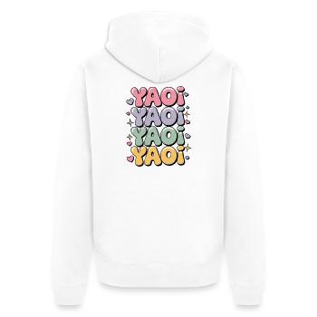 Colorful bubble letters lettering Yaoi. - Unisex Premium Organic Zip Hoodie - white - Back - Thijin (182cm)