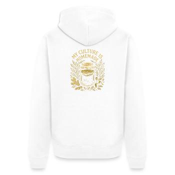 Hausgemachte Kultur | Kombucha Fermentation - Unisex Premium Bio Zip Hoodie - Weiß - Hinten - Thijin (182cm)