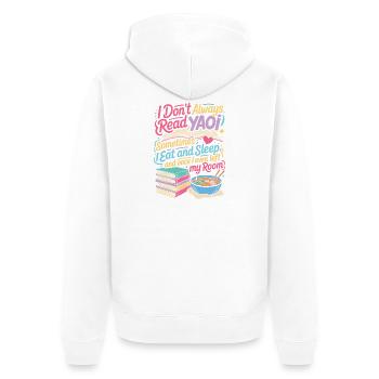 Je ne lis pas toujours des livres jeunesse – Manger dormir - Veste à capuche bio Premium Unisexe - blanc - Dos - Thijin (182cm)