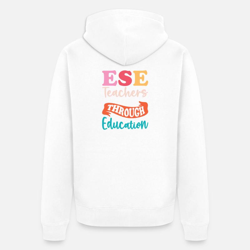 Cadeaux pour les enseignants ESE - Veste à capuche bio Premium Unisexe - blanc
