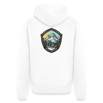 Alpines Berge - Unisex Premium Bio Zip Hoodie - Weiß - Hinten - Thijin (182cm)