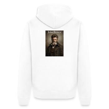 John Brown Portrait. - Unisex Premium Bio Zip Hoodie - Weiß - Hinten - Thijin (182cm)