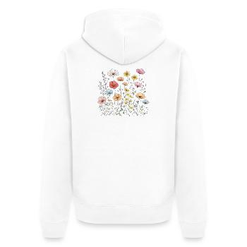 Wildblumen Blumen Blumen Botanischer Naturgarten - Unisex Premium Bio Zip Hoodie - Weiß - Hinten - Thijin (182cm)