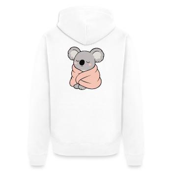 Süßer Koala in Pastellfarben  - Unisex Premium Bio Zip Hoodie - Weiß - Hinten - Thijin (182cm)