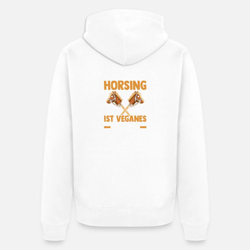 Steckenpferd Cheval de Hobby Cavalier - Veste à capuche bio Premium Unisexe - blanc