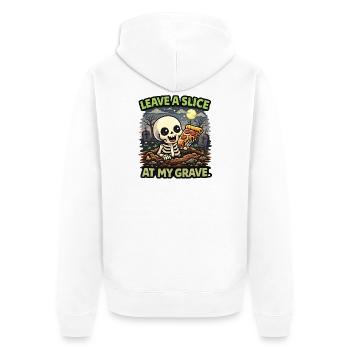 Skeleton slice of pizza at the grave - Unisex Premium Organic Zip Hoodie - white - Back - Thijin (182cm)