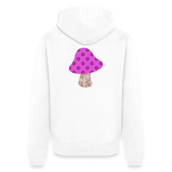Pilz Dots Muster Punkte pink Kinderzimmer Glück - Unisex Premium Bio Zip Hoodie - Weiß - Hinten - Thijin (182cm)