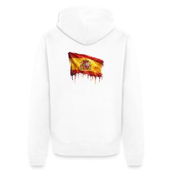 Dribbling Spain Flag Art - Unisex Premium Organic Zip Hoodie - white - Back - Thijin (182cm)