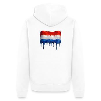 Drapeau néerlandais dégoulinant - Veste à capuche bio Premium Unisexe - blanc - Dos - Thijin (182cm)