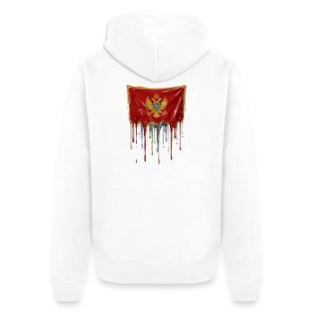 Montenegro Flaggen-Tropfenkunst - Unisex Premium Bio Zip Hoodie - Weiß - Hinten - Thijin (182cm)