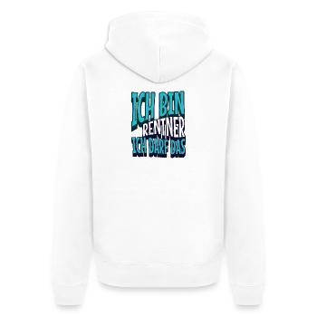 Rentner darf das - Unisex Premium Bio Zip Hoodie - Weiß - Hinten - Thijin (182cm)
