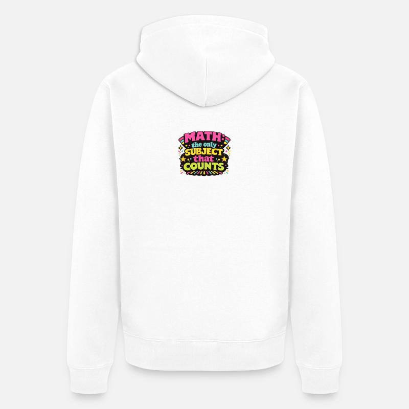 Math Counts : un design rétro vibrant - Veste à capuche bio Premium Unisexe - blanc