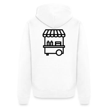 Street Food Cart - Unisex Premium Bio Zip Hoodie - Weiß - Hinten - Thijin (182cm)
