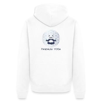 Lustiges Panda Yoga Geschenk Meditation Kundalini - Unisex Premium Bio Zip Hoodie - Weiß - Hinten - Thijin (182cm)