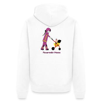 Feuerwehr Mama im Einsatz - Unisex Premium Bio Zip Hoodie - Weiß - Hinten - Thijin (182cm)