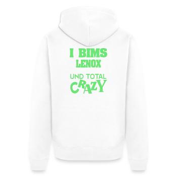 Lenox - Unisex Premium Bio Zip Hoodie - Weiß - Hinten - Thijin (182cm)