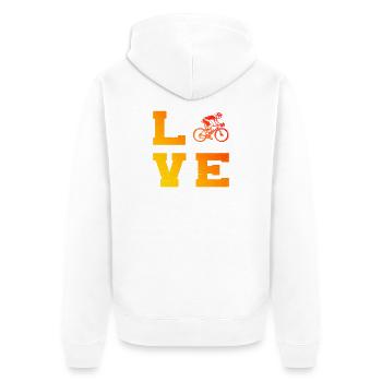 Idée cadeau pour un vélo de route avec vélo de route - Veste à capuche bio Premium Unisexe - blanc - Dos - Thijin (182cm)