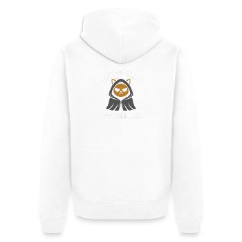 Wütender Hund im Hoodie – Don’t Go Outside - Unisex Premium Bio Zip Hoodie - Weiß - Hinten - Thijin (182cm)