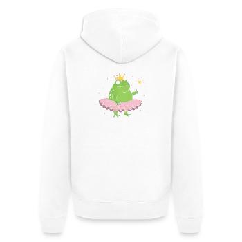 Princesse grenouille en tutu rose - Veste à capuche bio Premium Unisexe - blanc - Dos - Thijin (182cm)