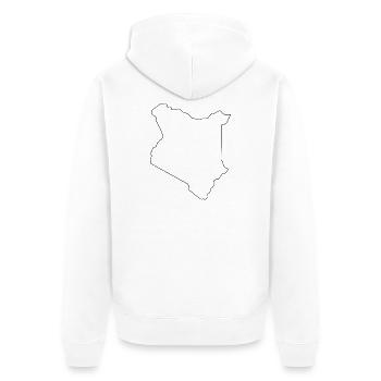 Kenya map outline - Unisex Premium Organic Zip Hoodie - white - Back - Thijin (182cm)
