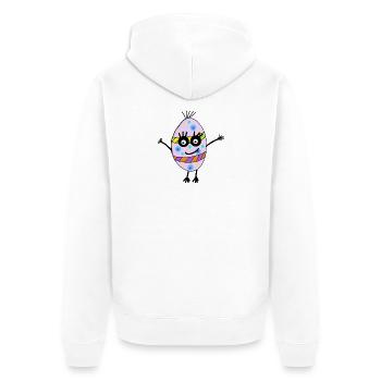 Ei Emotionen Happy Ostern Kinder - Unisex Premium Bio Zip Hoodie - Weiß - Hinten - Thijin (182cm)