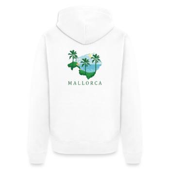 Mallorca Palm Island Sunset - Unisex Premium Organic Zip Hoodie - white - Back - Thijin (182cm)