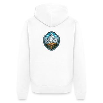 Montagnes - Veste à capuche bio Premium Unisexe - blanc - Dos - Thijin (182cm)